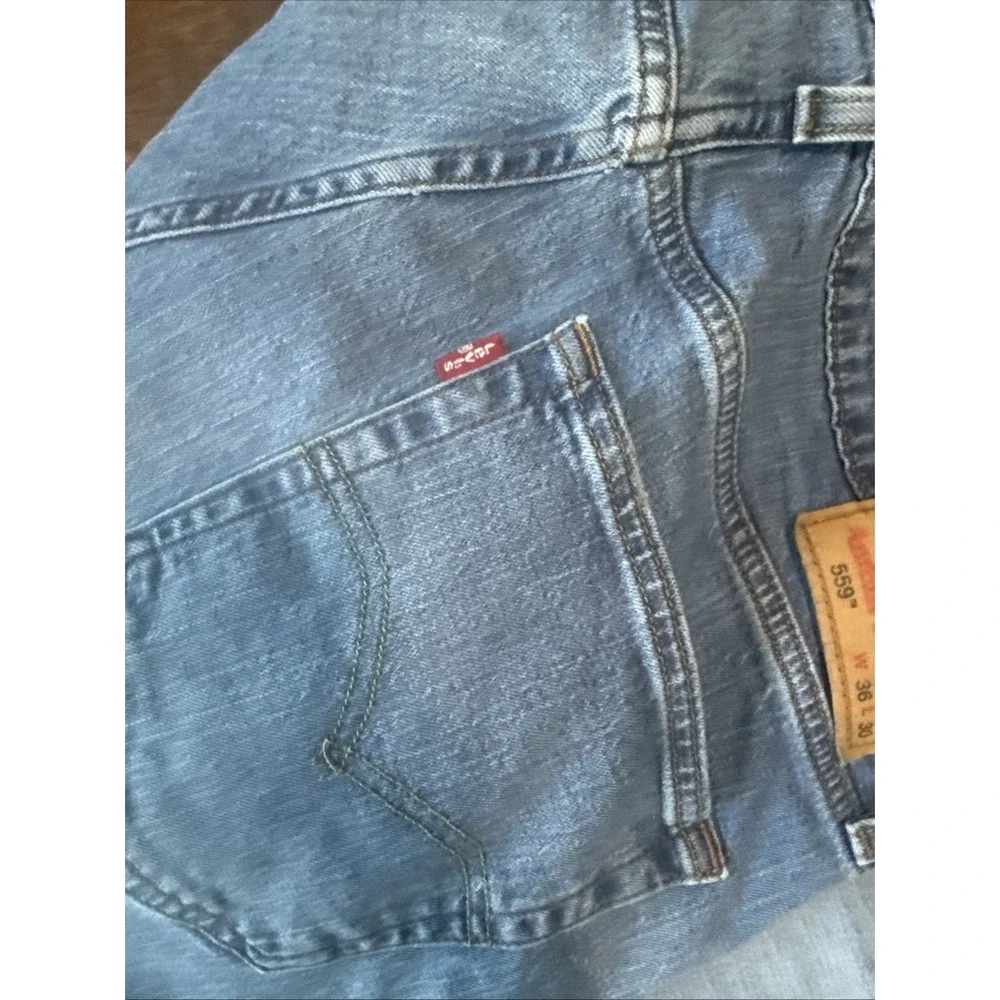 Levis 559 Jeans Mens Blue Relaxed Straight Leg Denim Pants Medium Wash 36 x 30